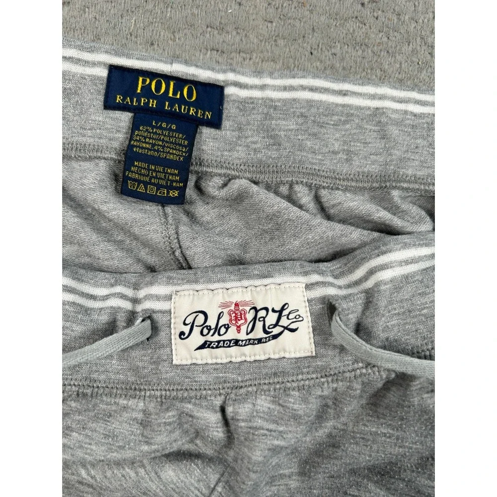 Polo Ralph Lauren Pants Men's Large Gray Jogger Tapered Running Training Stretch